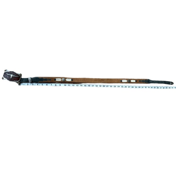 Silver Creek Classics Mens Western Belt Brown Indian Buffalo Nickel Size 36 - Picture 11 of 15